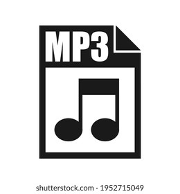 MP3 File Icon, Flat Design Style