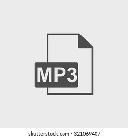 mp3 file icon. Flat design style eps 10