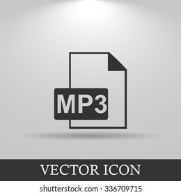 mp3 file icon. Flat design style eps 10