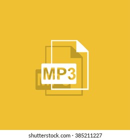 mp3 file icon. Flat design style eps 10
