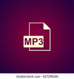 mp3 file icon. Flat design style eps 10