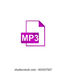 mp3 file icon. Flat design style eps 10