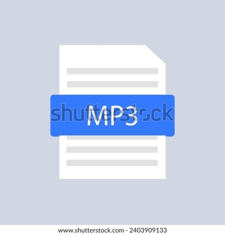MP3 file icon. Flat, green, document MP3 file, MP3 file icon. Vector icon
