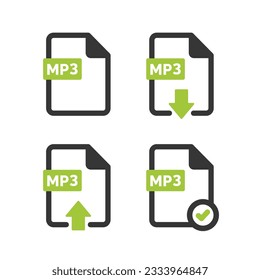 MP3-Datei-Symbol einzeln auf weißem Hintergrund