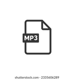 MP3 file icon isolated on white background