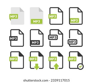 MP3 file icon isolated on white background