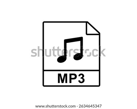 MP3 file icon isolated on white background.