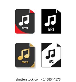 Mp3 file icon. Logo element. vector illustration