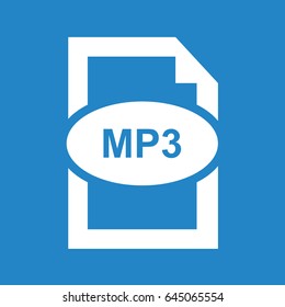 Mp3 file icon on blue background