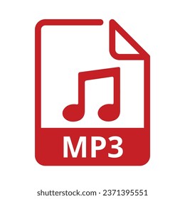 MP3 File Icon. Vector File Format. Audio File Extension Modern Flat Design