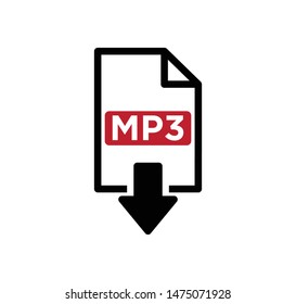 MP3 file icon vector sign illustration