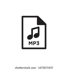 MP3 file icon vector sign illustration