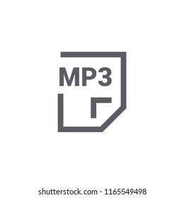 MP3 File Modern Simple Outline Vector Icon