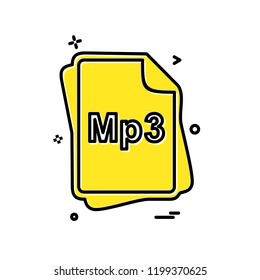 MP3 file type icon design vector