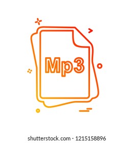 MP3 file type icon design vector