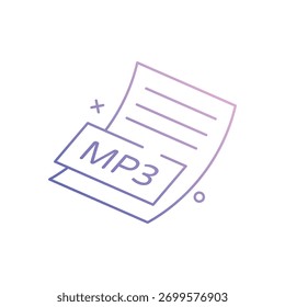 Icono de Vector de archivo MP3 Ilustración de stock