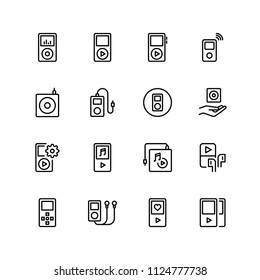 MP3 flat icon set. Single high quality outline symbol of info for web design or mobile app. Thin line signs for design logo, visit card, etc. Outline logo of graphic MP3
