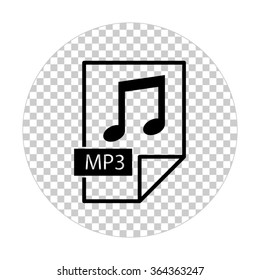 mp3 icon  - black vector icon