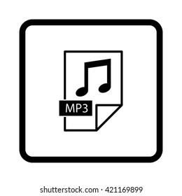 mp3 icon  - black vector icon