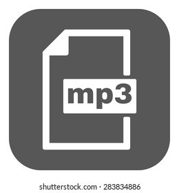 The mp3 icon. File audio format symbol. Flat Vector illustration. Button