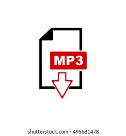 The mp3 icon. File audio format symbol.