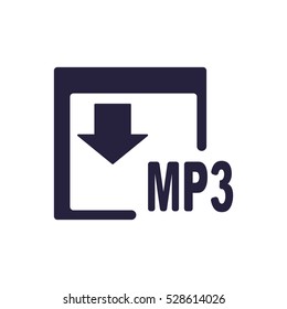MP3 Icon, flat design style