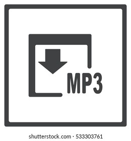 MP3 Icon, flat design style