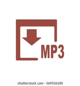 MP3 Icon, flat design style