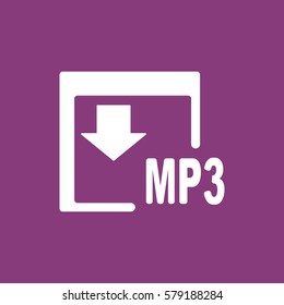 MP3 Icon, flat design style