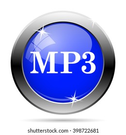 MP3 icon. Internet button on white background. EPS10 vector
