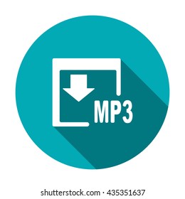 MP3 Icon isolated vector flat design