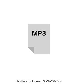 Mp3 icon labeled music audio format file. mp3 icon - black vector icon