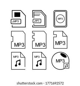 Mp3 icon or logo isolated sign symbol vector illustration - Collection of high quality black style vector icons
