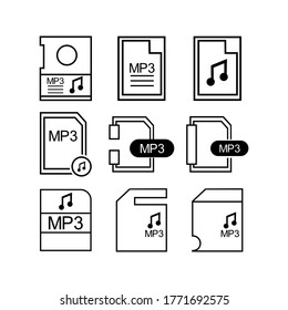 Mp3 icon or logo isolated sign symbol vector illustration - Collection of high quality black style vector icons
