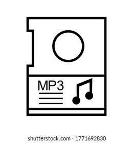Icono Mp3 o logotipo símbolo de señas aislado ilustración vectorial - iconos vectoriales de estilo negro de alta calidad
