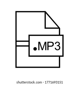 Icono Mp3 o logotipo símbolo de señas aislado ilustración vectorial - iconos vectoriales de estilo negro de alta calidad
