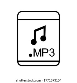 Icono Mp3 o logotipo símbolo de señas aislado ilustración vectorial - iconos vectoriales de estilo negro de alta calidad
