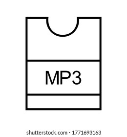 Icono Mp3 o logotipo símbolo de señas aislado ilustración vectorial - iconos vectoriales de estilo negro de alta calidad
