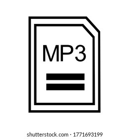 Icono Mp3 o logotipo símbolo de señas aislado ilustración vectorial - iconos vectoriales de estilo negro de alta calidad
