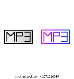 MP3 icon, MP3 music audio format. gradient icon. vector illustration