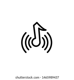 Mp3 Icon , Template Music Play Logo Design Isolated Emblem Illustration , Outline Solid Background White