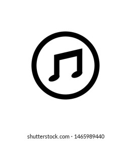 Mp3 Icon , Template Music Play Logo Design Isolated Emblem Illustration , Outline Solid Background White