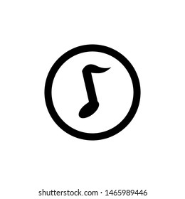 Mp3 Icon , Template Music Play Logo Design Isolated Emblem Illustration , Outline Solid Background White