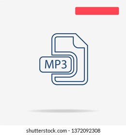 Mp3 icon. Vector concept illustration for design.