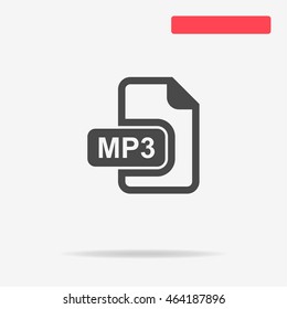 Mp3 icon. Vector concept illustration for design.