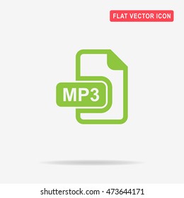 Mp3 icon. Vector concept illustration for design.