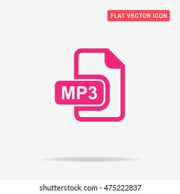 Mp3 icon. Vector concept illustration for design.