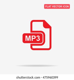 Mp3 icon. Vector concept illustration for design.