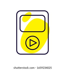 Symbol-Design der Linie mp3, Musik-Melodie Musikkunst und Kompositionsthemengrafik Vektorillustration