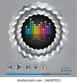 Mp3 media music player vector